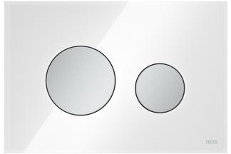 Betätigungsplatte in weiß und Tasten in chrom matt