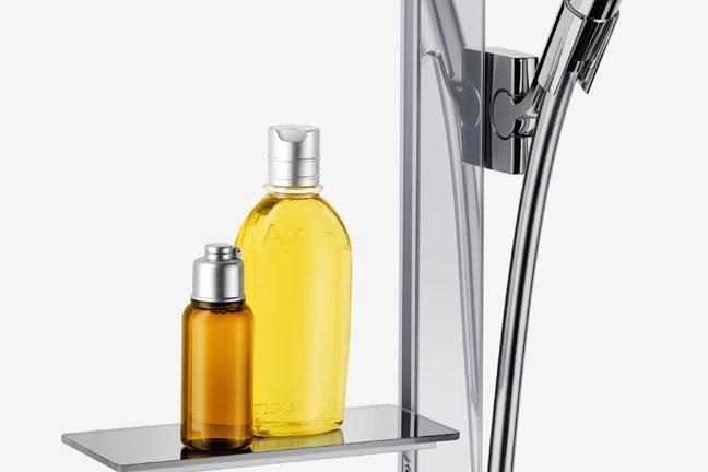 Ablagefläche für Shampoo an Duschstange von Hansgrohe