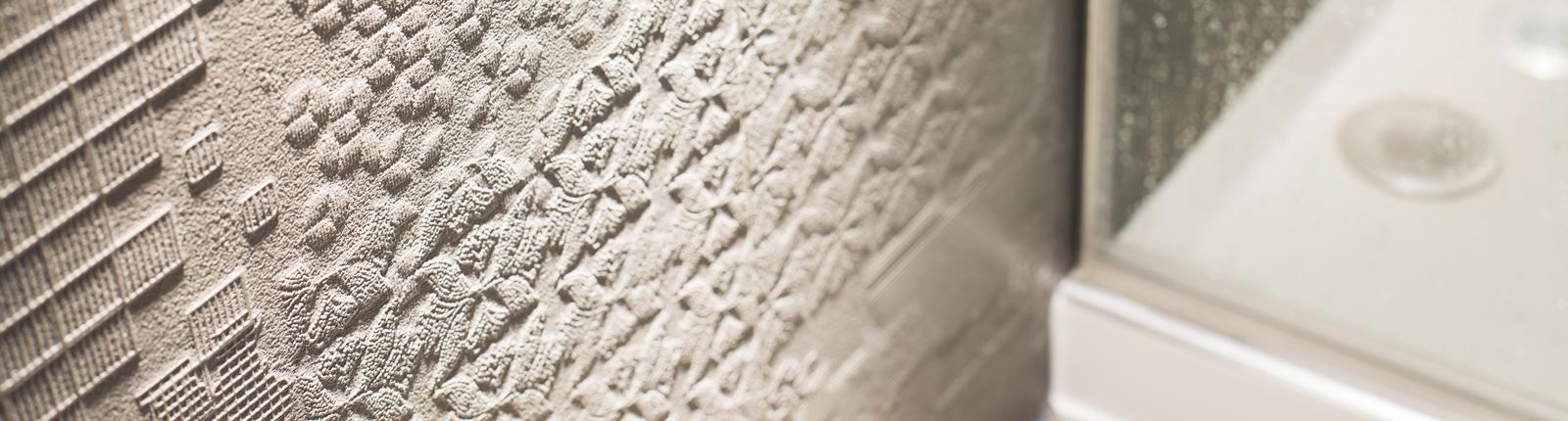 Strukturputz im Badezimmer